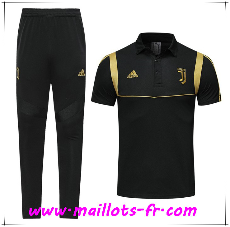 Ensemble Polo Juventus + Pantalon Noir/Jaune 2019 2020