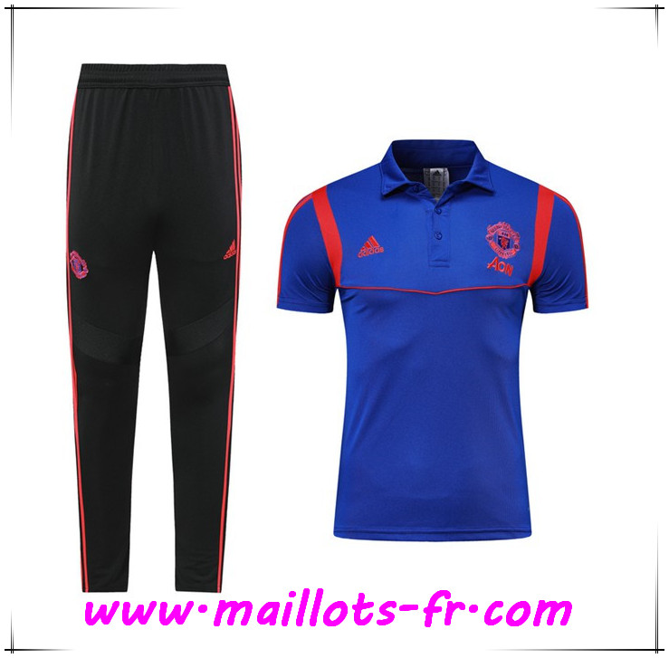 Ensemble Polo Manchester United + Pantalon Bleu 2019 2020