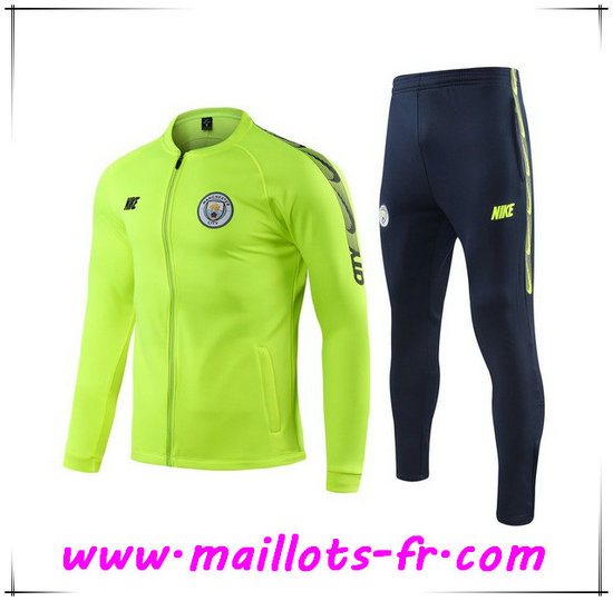  Ensemble Survetement de Foot - Veste Manchester City Vert 2019/2020