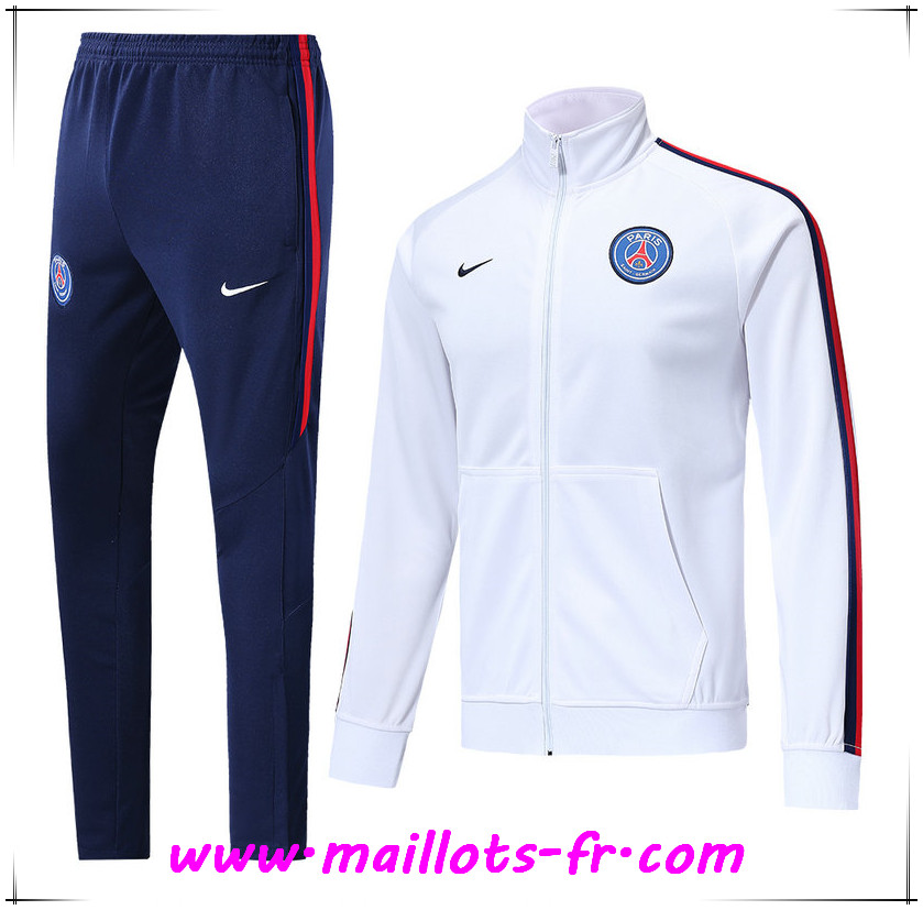 Ensemble Survetement de Foot - Veste PSG Blanc 2019/2020