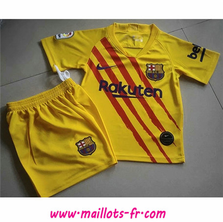  nouveaux Maillot de foot Barcelone Enfant Domicile Jaune 2019/2020