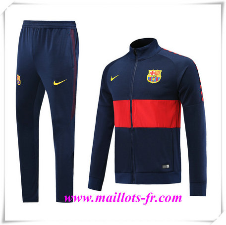 nouveau Ensemble Survetement de Foot - Veste Barcelone Rouge/Bleu Marine 2019/2020