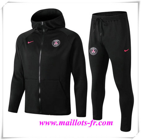  nouveau Ensemble Survetement de Foot - Veste PSG Noir 2019/2020 a Capuche