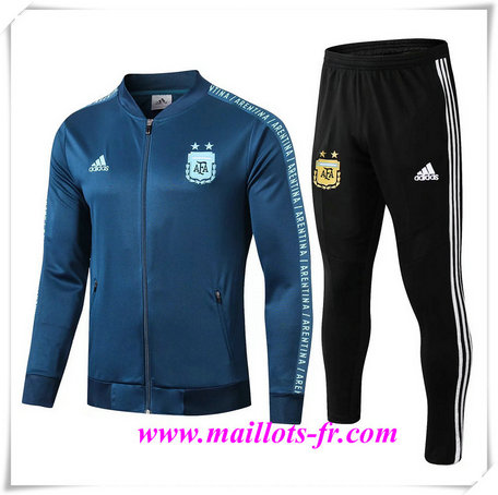 nouveau Ensemble Survetement de Foot - Veste Argentine Bleu Marine 2019/2020