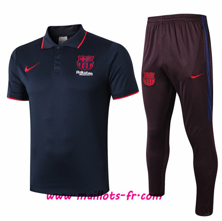 Thailande Maillot POLO Barcelone + Pantalon Bleu Marine/Noir Homme 2019 2020