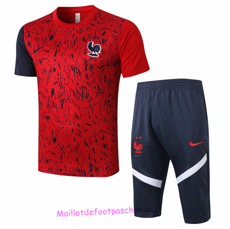 Maillotdefootpascher - Maillot De Training France + Pantalon 3/4 Rouge 2020 2021