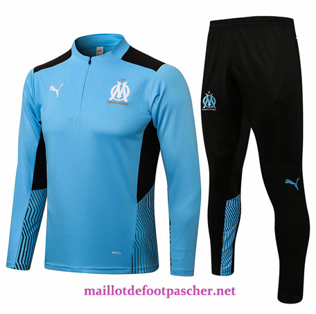 Maillotdefootpascher : Nouveaux Survetement de Foot Marseille Homme Bleu Clair 2021 2022