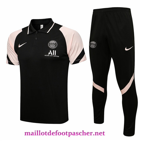 Maillotdefootpascher: Nouveau Maillot Ensemble Polo PSG + Pantalon 2021/2022 Noir/Rose