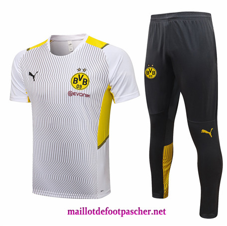 Maillotdefootpascher: Nouveau Maillot Entraînement Borussia Dortmund + Pantalon Blanc 2021/2022