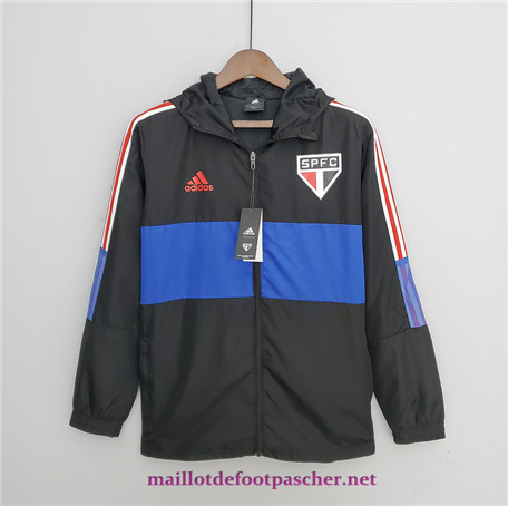 Maillot Sweatshirt à capuche Sao Paulo Noir/Bleu 2022/2023 F225459