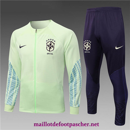 Maillotdefootpascher: C158 Veste Survetement Brésil Homme à capuche Noir 2022/2023