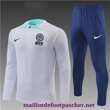 Maillotdefootpascher: C362 Survetement de Enfant kit Player Inter Milan Blanc/Bleu 2022/2023