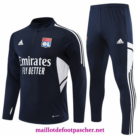 Maillotdefootpascher: C109 Survetement Lyon Homme Noir/Blanc 2022/2023