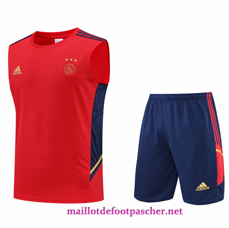 Maillotdefootpascher: C372 Maillot foot Training de Foot AFC Ajax Debardeur + Pantalon Rouge/Bleu Marine 2022/2023