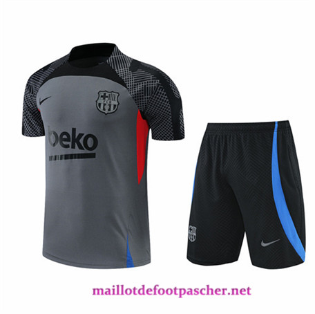 Maillotdefootpascher: C428 Maillot foot Training de Foot Barcelone + Pantalon Gris 2022/2023