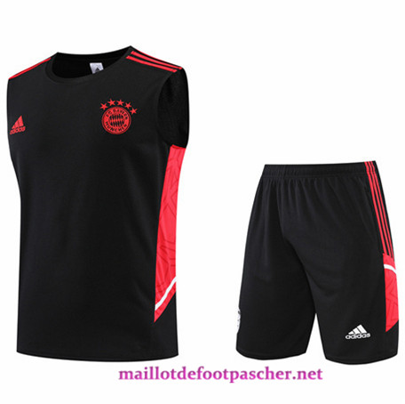 Maillotdefootpascher: C398 Maillot foot Training de Foot Bayern Munich Debardeur + Pantalon Noir 2022/2023