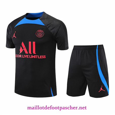 Maillotdefootpascher: C493 Maillot foot Training de Foot polo Paris + Pantalon Blanc/Bleu Marine 2022/2023