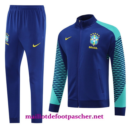 Achat Veste Survetement Brésil Homme Bleu 2023/2024