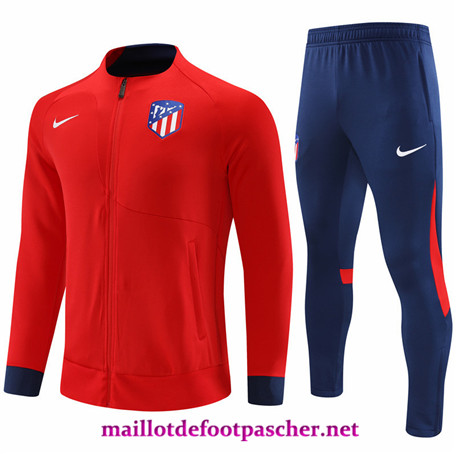 Maillotdefootpascher Soldes Maillot foot Veste Survetement de Atletico Madrid Homme rouge 2022/2023