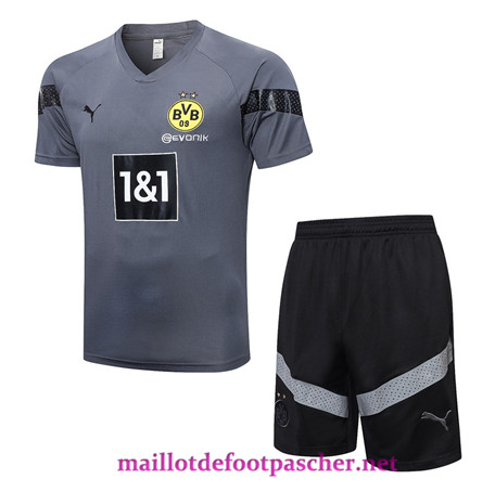 Maillotdefootpascher Achat Maillot Training de Foot Dortmund + Short gris 2022/2023