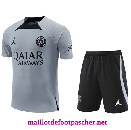 Maillotdefootpascher Magasin Maillot Training de Foot Paris PSG + Short gris 2022/2023