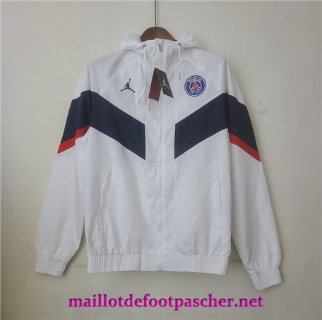 Maillotdefootpascher Tenue Maillot foot Coupe vent Paris PSG Blanc 2022/2023