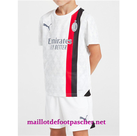 Maillotdefootpascher:Acheter Maillot foot AC Milan Enfant Exterieur 2023 2024