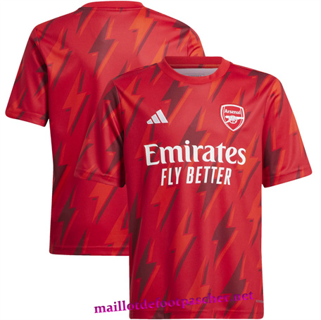 Maillotdefootpascher:Grossiste Maillot foot Arsenal Maillot Training Rouge 2023 2024