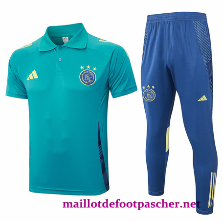 Commande Maillot foot Ensemble Polo AFC Ajax + Pantalon Bleu 2024/2025