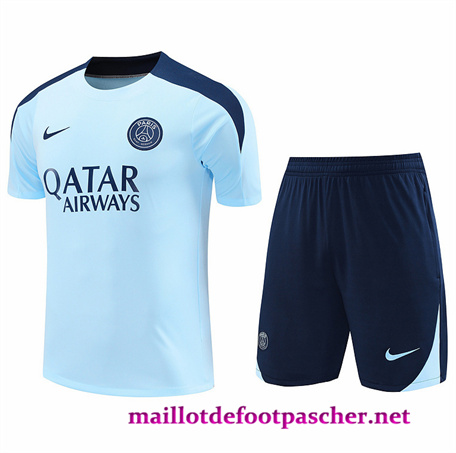 New Maillot foot Paris PSG + Short Training Bleu 2024/2025