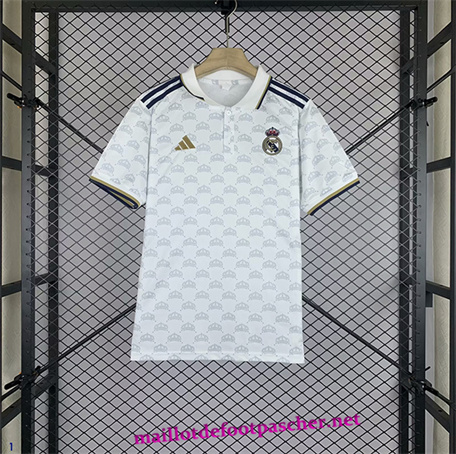 Contrefaçon Maillot foot Real Madrid édition spéciale Blanc 2024/2025
