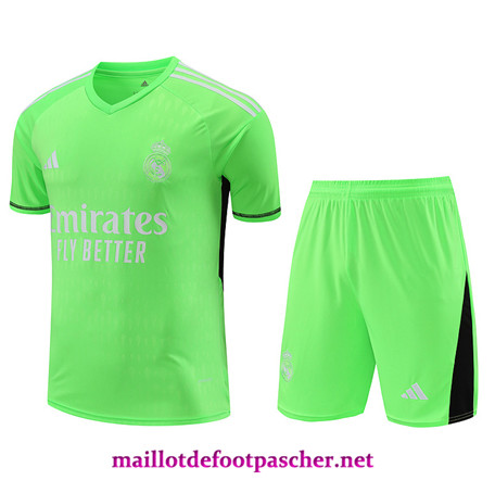 Nouvelle Maillot foot Real Madrid Gardien de but + Shorts vert 2024/2025