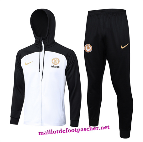Veste Survetement à Capuche Chelsea Homme Blanc 2024/2025 pas cher 45359