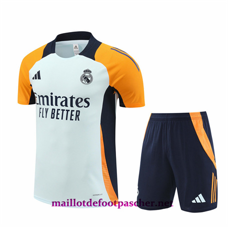 Officiel Maillot Training de Foot Real Madrid + Shorts Blanc 2024/2025
