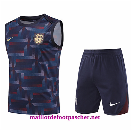 Commande Maillot Training de Foot Angleterre Debardeur + Shorts bleu marine 2024/2025
