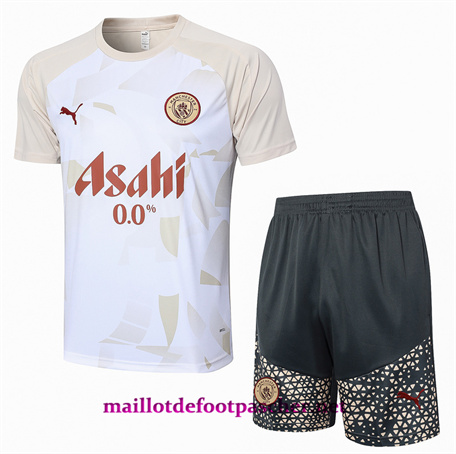 Fournit Maillot Training de Foot Manchester City + Shorts Jaune 2024/2025