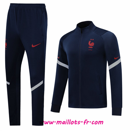  nouveaux Ensemble Survetement de Foot - Veste France Bleu Marine 2020