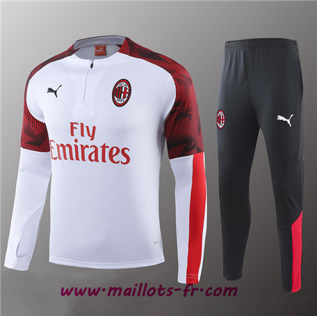 Survetement AC Milan Enfant kit Blanc/Noir 2019/2020