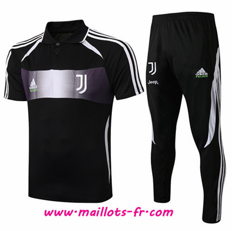 Ensemble Training Juventus + Pantalon Noir/Blanc bande 2019/2020