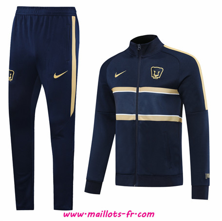 nouveau Ensemble Survetement de Foot - Veste Pumas Bleu 2020/2021