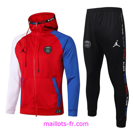 Survetement de Foot - Veste Jordan à Capuche Rouge 2020 2021