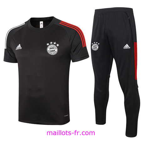 Maillot foot Ensemble Training Bayern Munich + Pantalon Noir 2020 2021